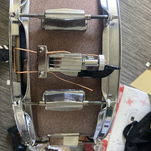 Snare drum steel custom 14x5.5 refurbished with Gibraltar throw off
