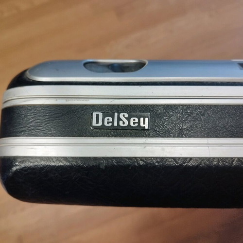 Vintage leather briefcase Delsey used black