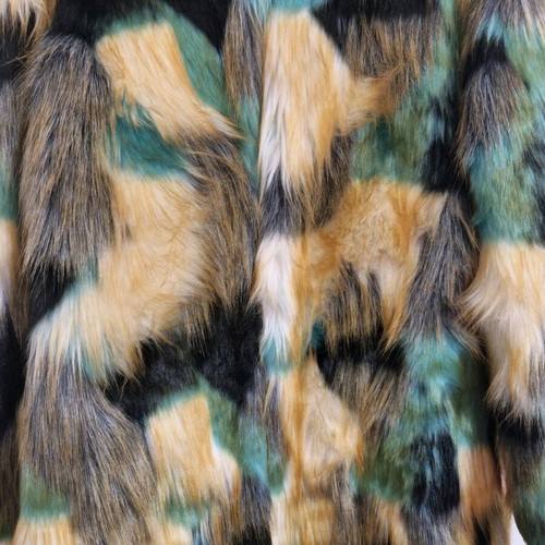 Ecological fur like new, size medium-large, multicolored