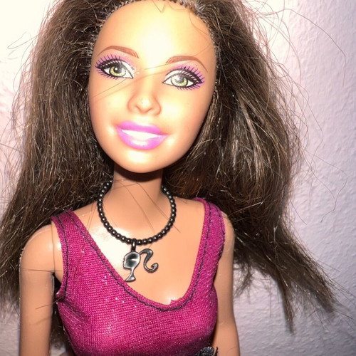 Barbie Purple Dress Doll 2002 Version like new with purple dress and black sandals