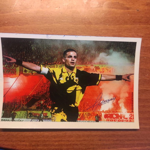 Demis Nikolaidis autograph 1997-1998 used, official copy