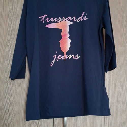 Trussardi Jeans blouse used, blue, size XL