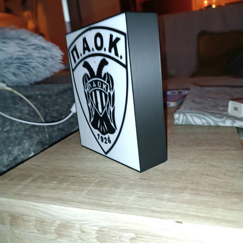 Light box PAOK new with emblem 14.5x12.5 cm