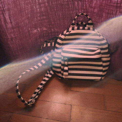 Striped backpack bag like new