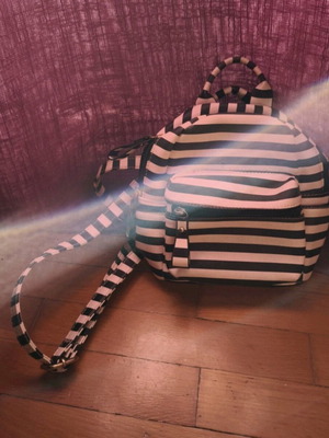 Striped backpack bag like new
