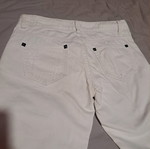 White slim denim pants like new with rips and straight fit