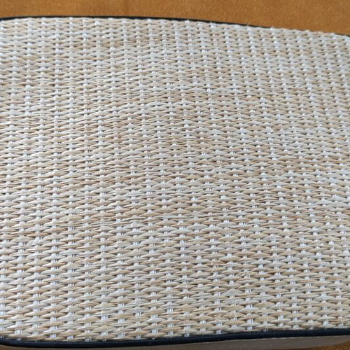 Straw crossbody bag used, beige color