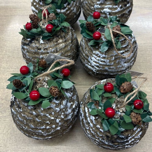 Christmas ball new, set of 6, height 10 cm