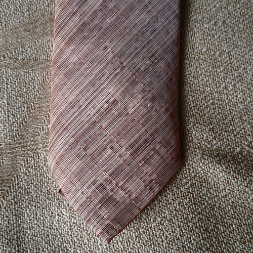 The Bostonians silk tie like new, striped apricot color