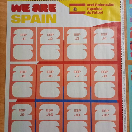 Panini World Cup 2026 Spain 12 update stickers with placement sheet