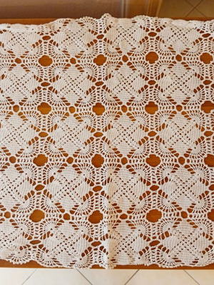 Crochet handmade set of 3 white table linens new