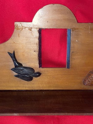 Wooden carved shelf used with swallows vintage 1950