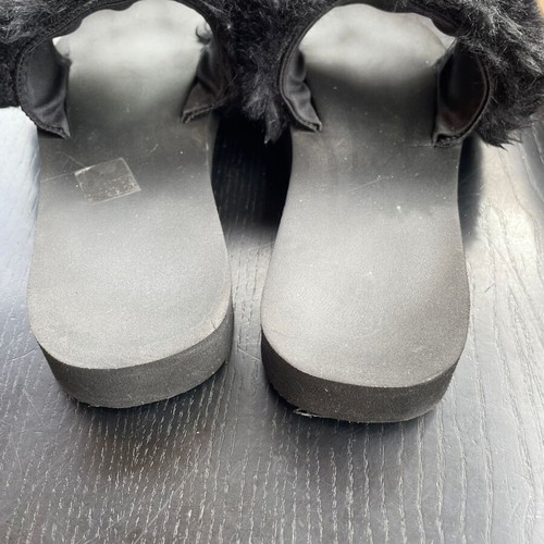Women's black fuzzy slippers like new, size 37