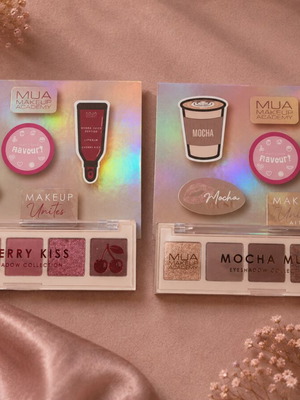 Παλέτες σκιών MUA Cherry Kiss και Mocha Muse καινούργιες με δώρο αυτοκόλλητα