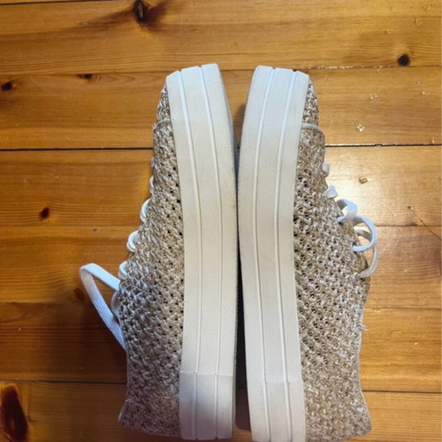 Stradivarius double-layer straw sneakers like new, beige, size 38