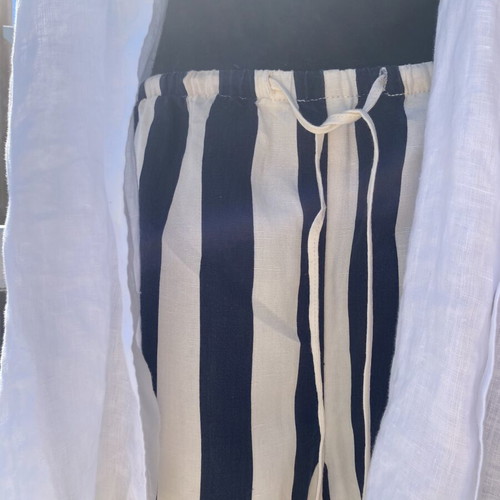 H&M striped shorts new, size L 40 12, white and blue