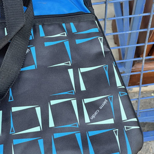 Vintage Pierre Cardin large travel bag, blue and black