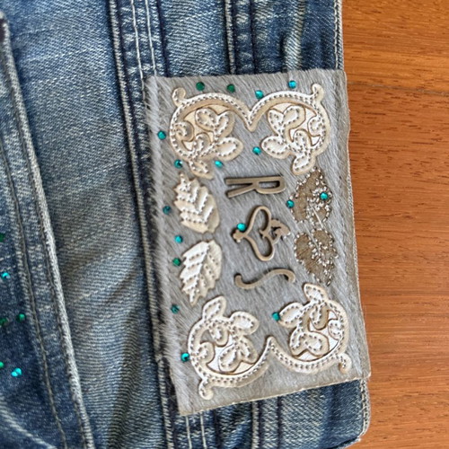 Rossodisera 29 jeans with rhinestones used, low rise