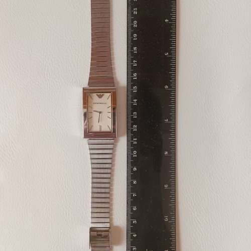 Emporio Armani AR-2100 wristwatch, steel, rectangular dial