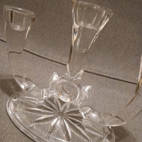 Crystal three-arm candlesticks from the '60s like new