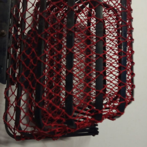 Vintage accordion bag with net used