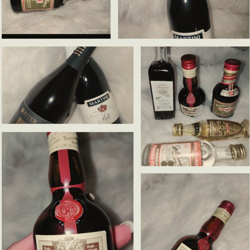 Collectible drinks used, pack with liqueur, vodka, sparkling wines