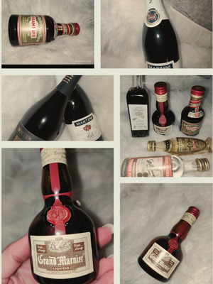 Collectible drinks used, pack with liqueur, vodka, sparkling wines