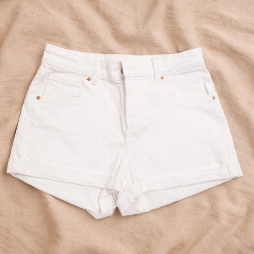 Bershka White Denim Shorts size 38 like new