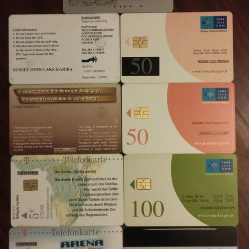 Foreign phone cards used, pack of 9 from Turkey, Germany, Cyprus, Zimbabwe, Japan