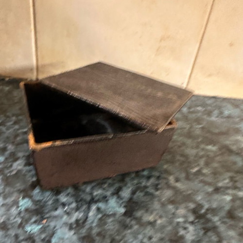 Ashtray with metal lid used