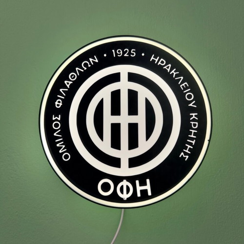 Custom LED light ΟΦΗ like new with base and keychain