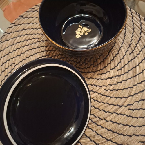M.T. Ceramics vintage χειροποίητη κεραμική μπιζουτιέρα με χρυσό 24Κ