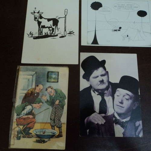 Humor and Cartoons postcards used, 16 Greek and foreign from last century