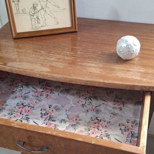 Vintage Wooden Cabinet used with drawer and fold-down compartment
