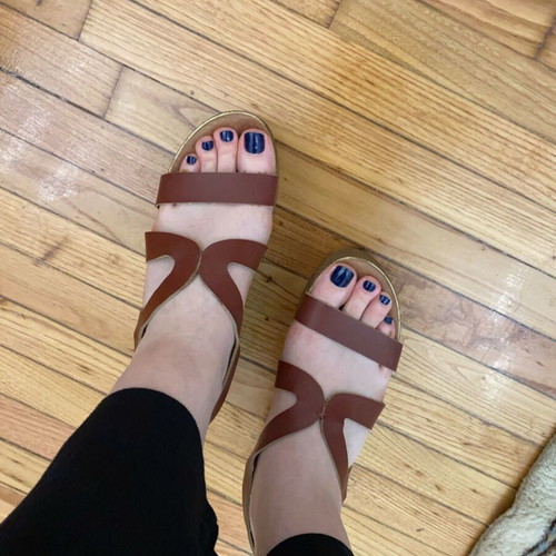 Brown leather platform sandals like new, size 41 fitting 40