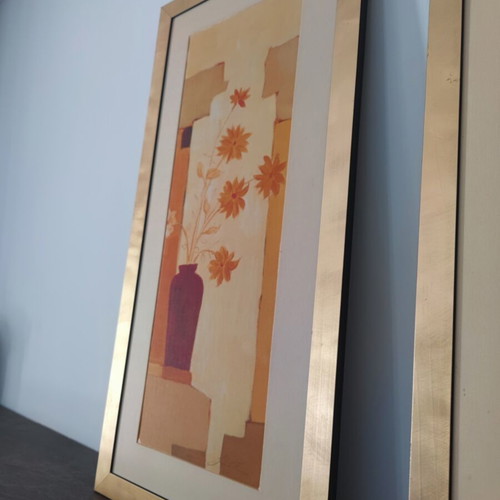 Framed paintings set of 2, 88x68 and 88x43 cm