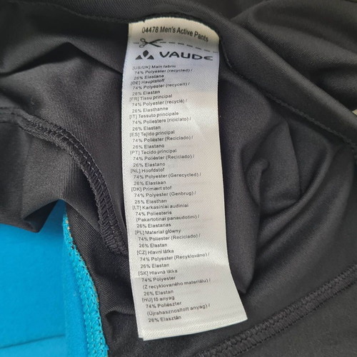 Vaude men's short cycling tights with padding size XS new