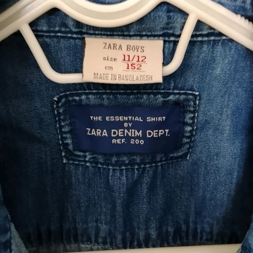 Zara kids' long-sleeve denim shirt like new, dark blue