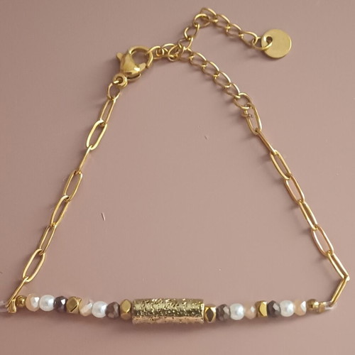 Bracelet gold with stones new, women's