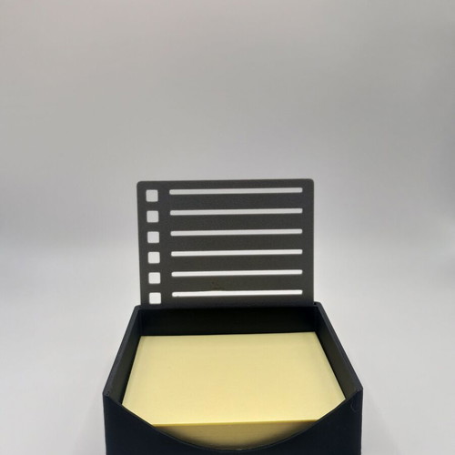 Post-it holder with stencil made to order