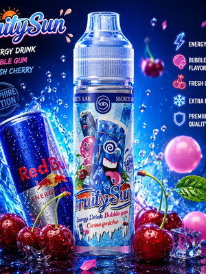 Red Bull Bubble Gum Fresh Cherry 50ml new, Fruity Sun Edition Sapphire