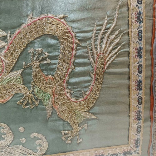 Chinese handmade embroidered frame on silk fabric like new
