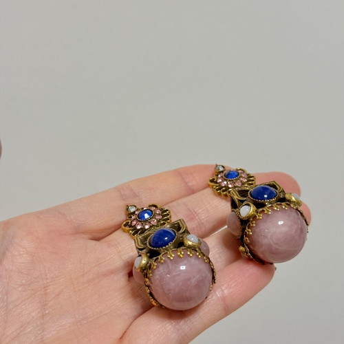 Vintage style earrings new, pink