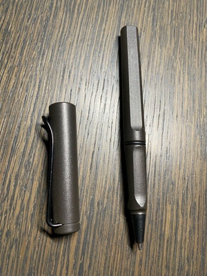Lamy black pen like new with rollerball refill