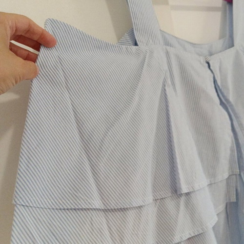 YAS cotton dress medium new, striped light blue shade