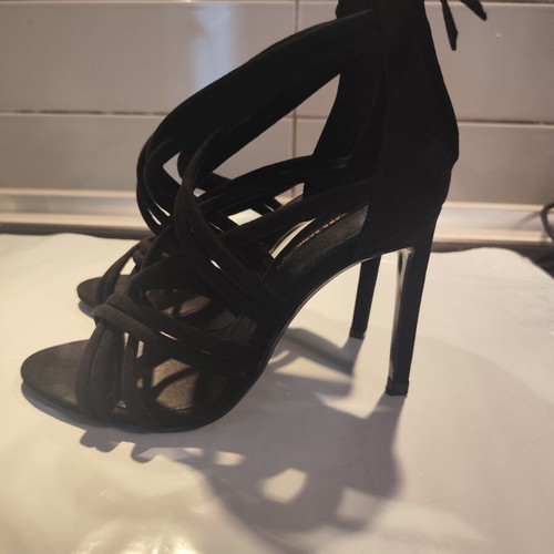 Zara basic black high heel sandals size 37