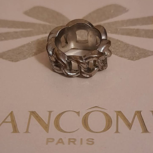 Ring new stainless steel with chain design, silver color