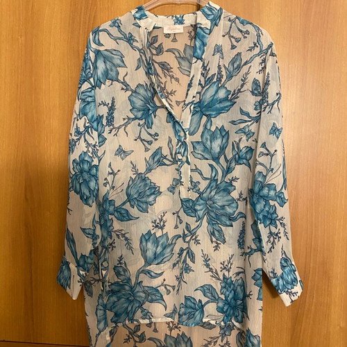 Regalinas floral semi-transparent set with tunic and palazzo pants new