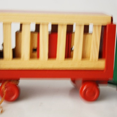 Wooden train with animal wagons Nilco 60cm vintage 90's new