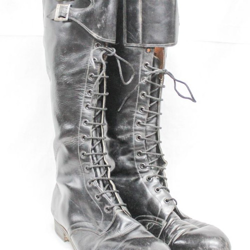 Motorcycle boots black 1960 used, Greek, size 43